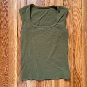 Olive Green Sleeveless Women's Top